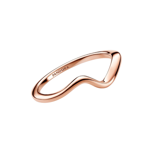 Anillo Pandora Ola Pulida Color Oro Rosa - Bijuvera