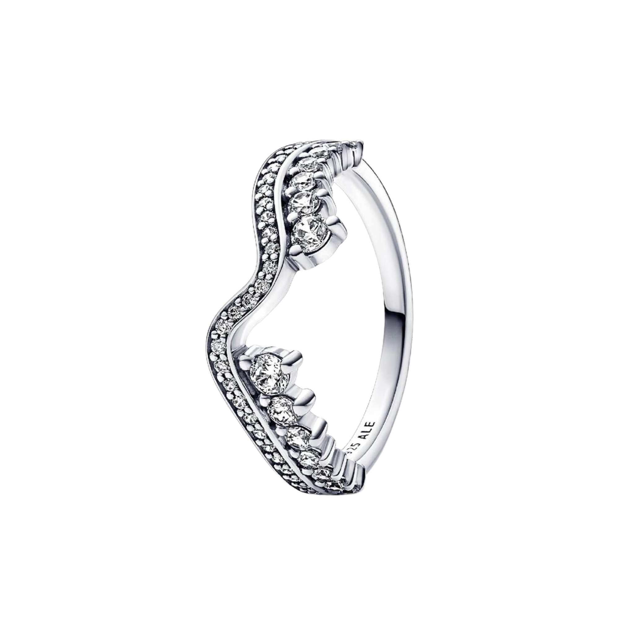 Anillo Pandora Ola asimétrica brillante - Bijuvera