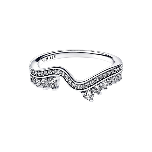 Anillo Pandora Ola asimétrica brillante - Bijuvera
