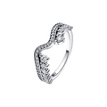 Anillo Pandora Ola asimétrica brillante - Bijuvera