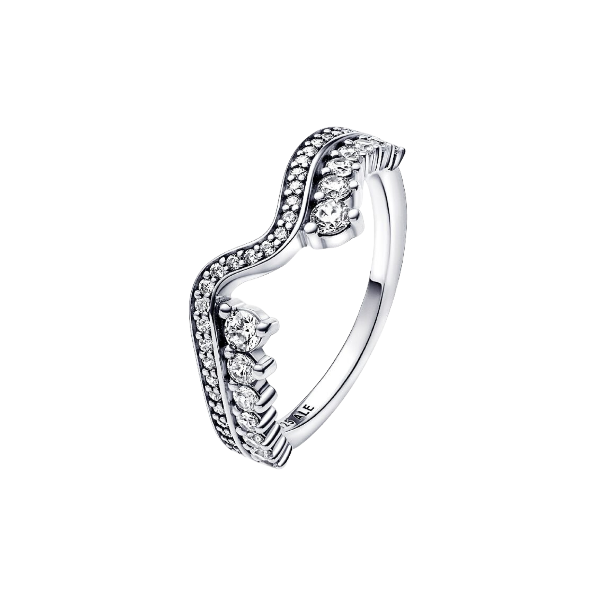 Anillo Pandora Ola asimétrica brillante - Bijuvera