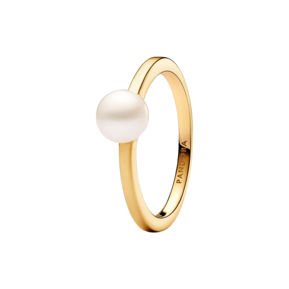 Anillo Pandora Perla Cultivada de Agua Dulce Color Oro - Bijuvera