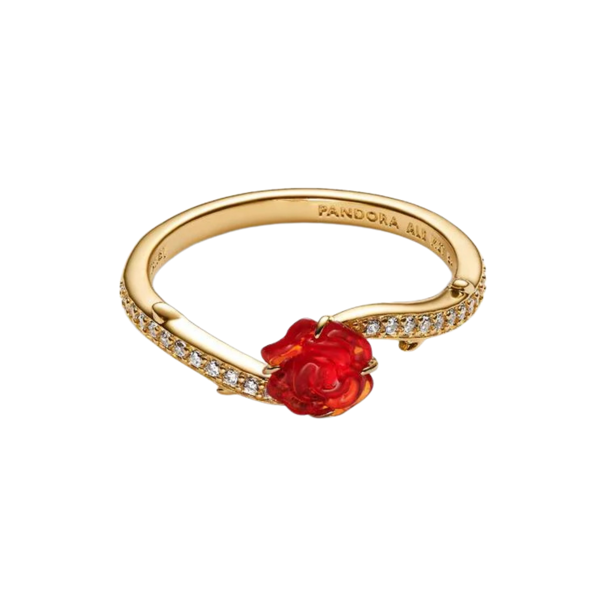 Pandora Ring Roze Rood van Belle en het Beest - Bijuvera