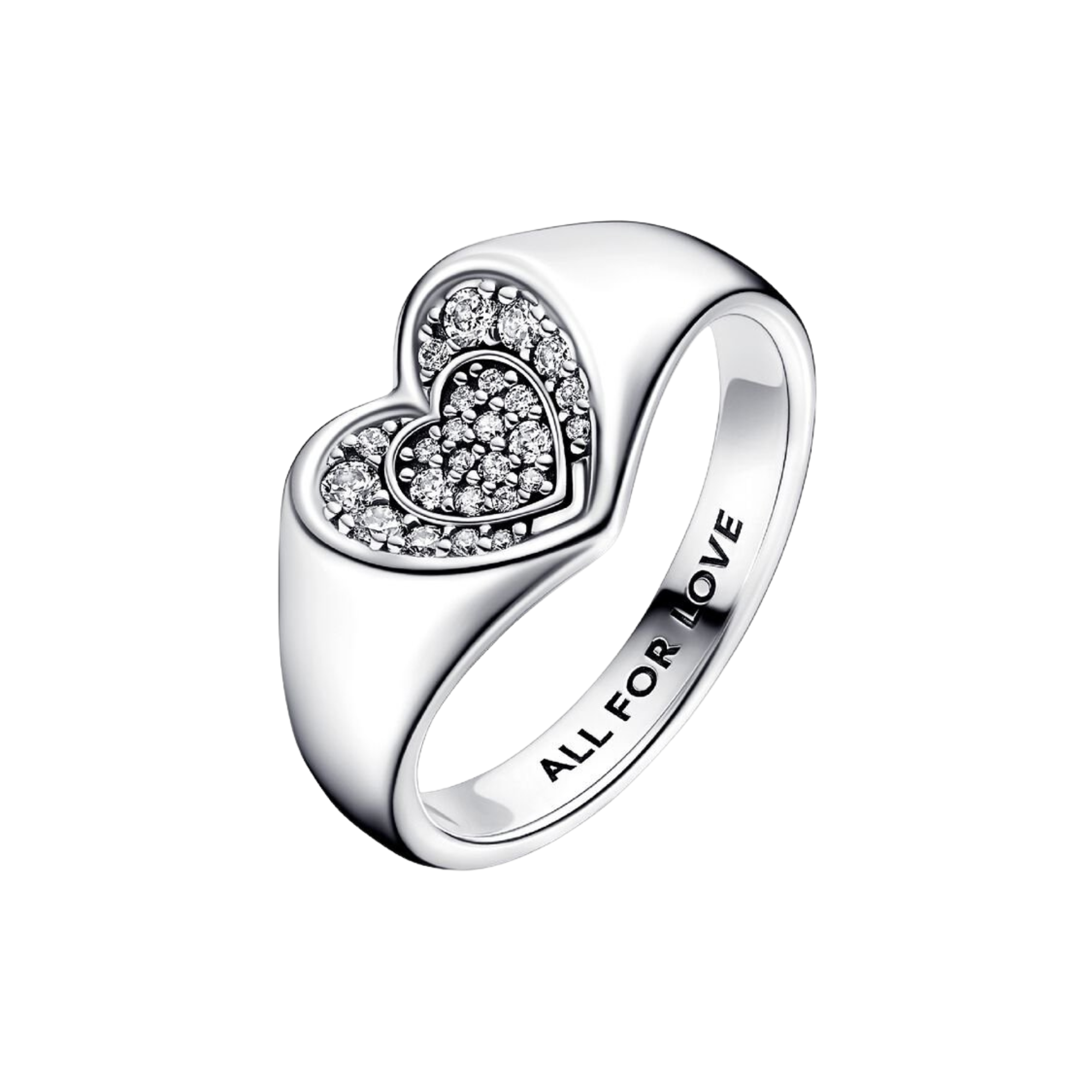 Anillo Pandora Sello Corazón Radiante en Pavé - Bijuvera