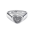 Anillo Pandora Sello Corazón Radiante en Pavé - Bijuvera