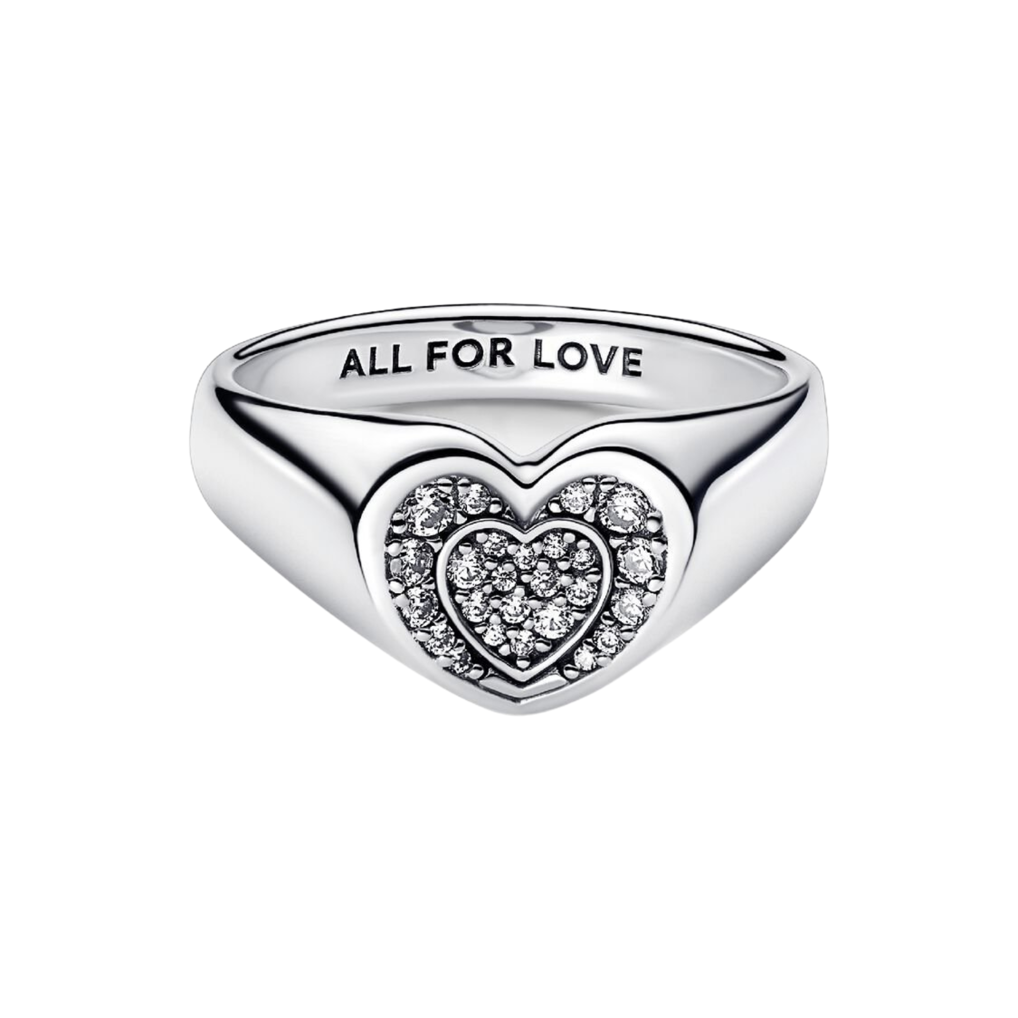 Anillo Pandora Sello Corazón Radiante en Pavé - Bijuvera