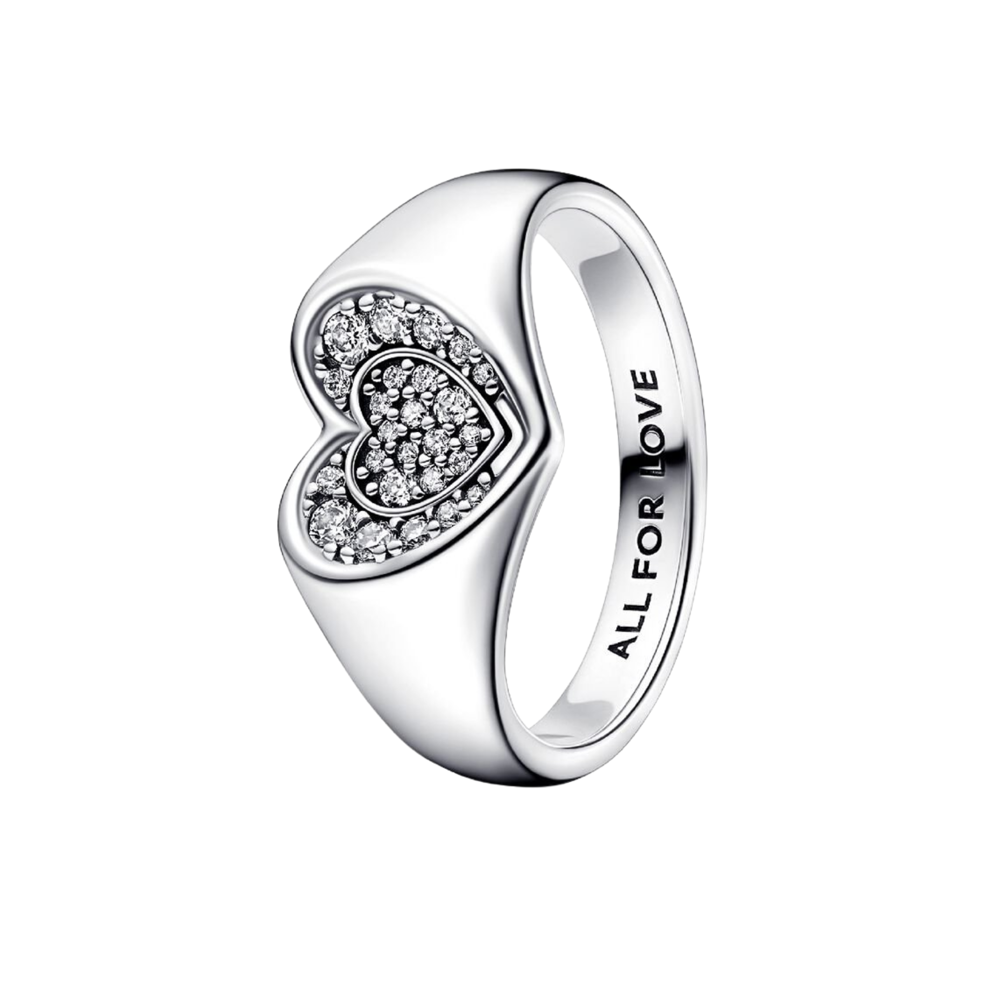 Anillo Pandora Sello Corazón Radiante en Pavé - Bijuvera