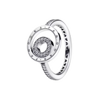 Anillo Pandora Signature Logo Círculos Pavé  - Bijuvera