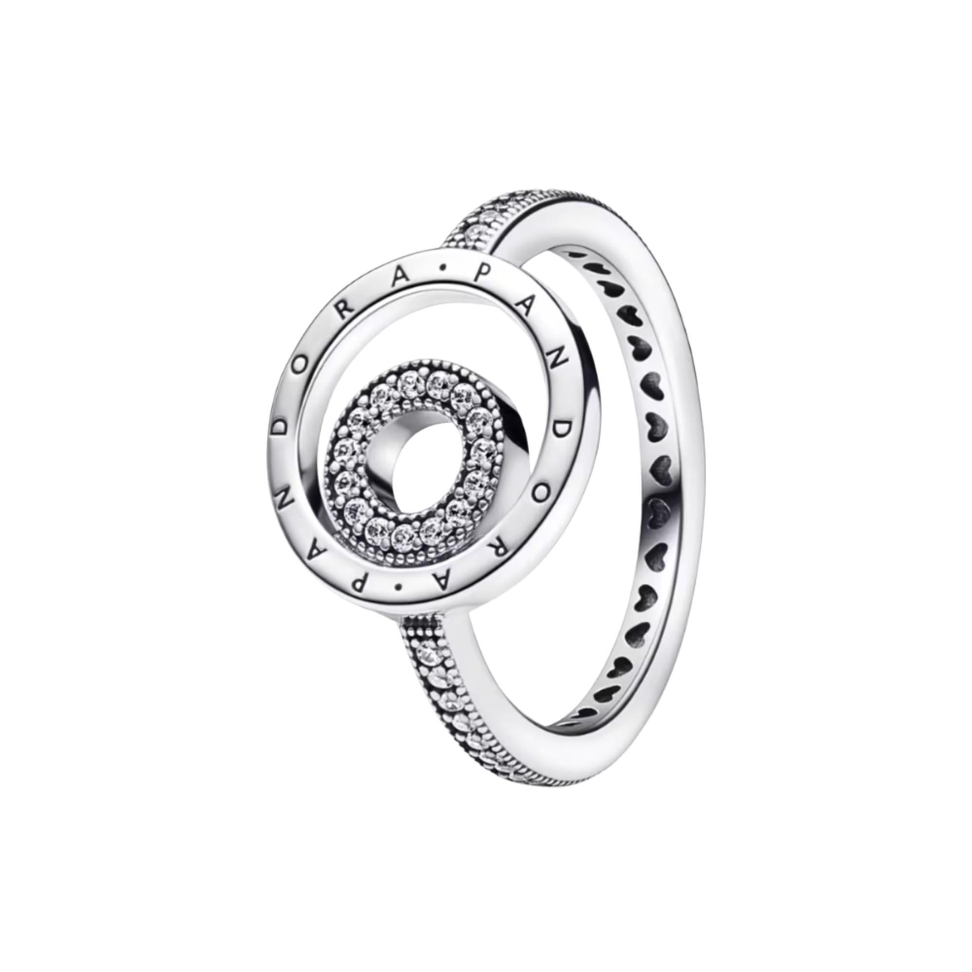 Anillo Pandora Signature Logo Círculos Pavé  - Bijuvera