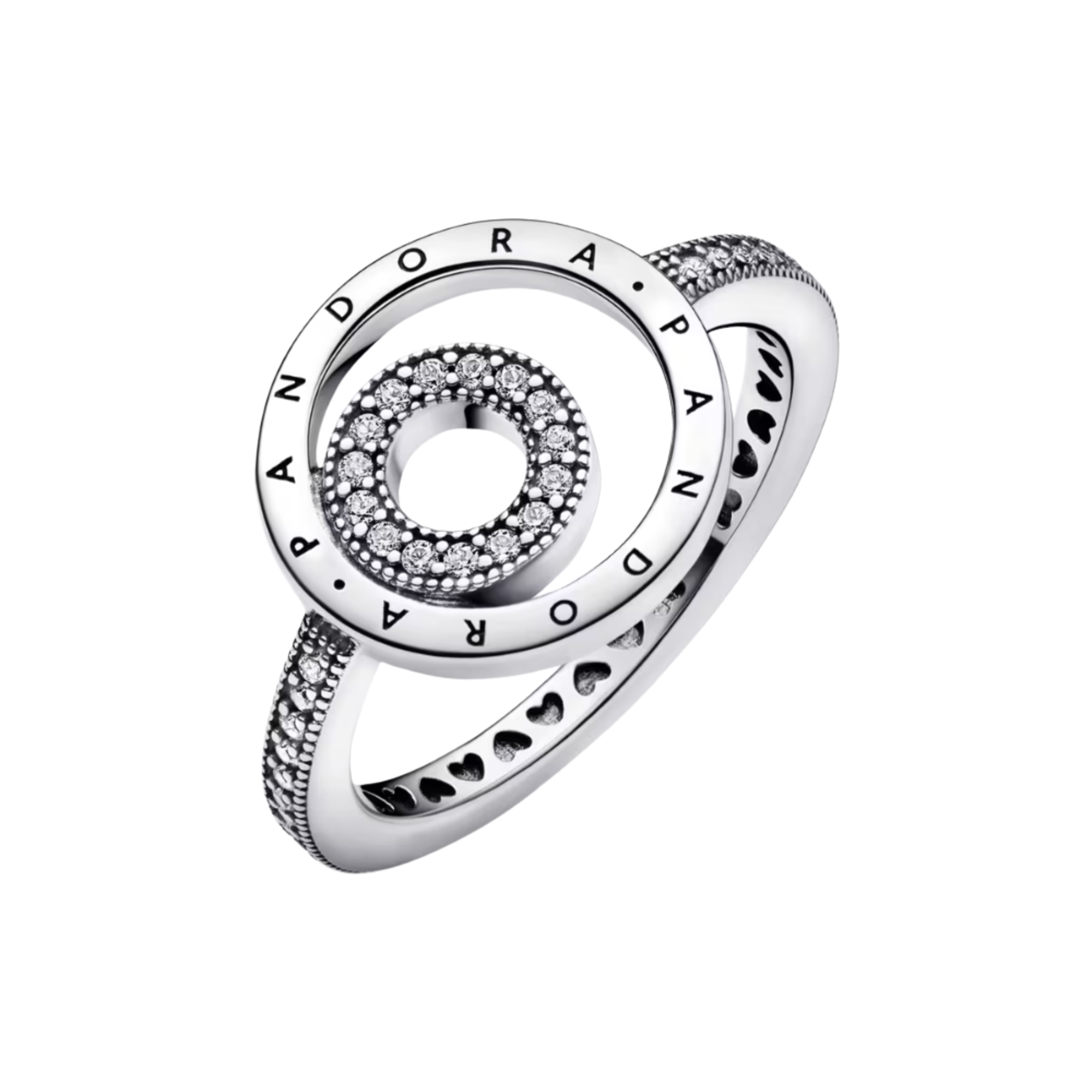 Anillo Pandora Signature Logo Círculos Pavé  - Bijuvera