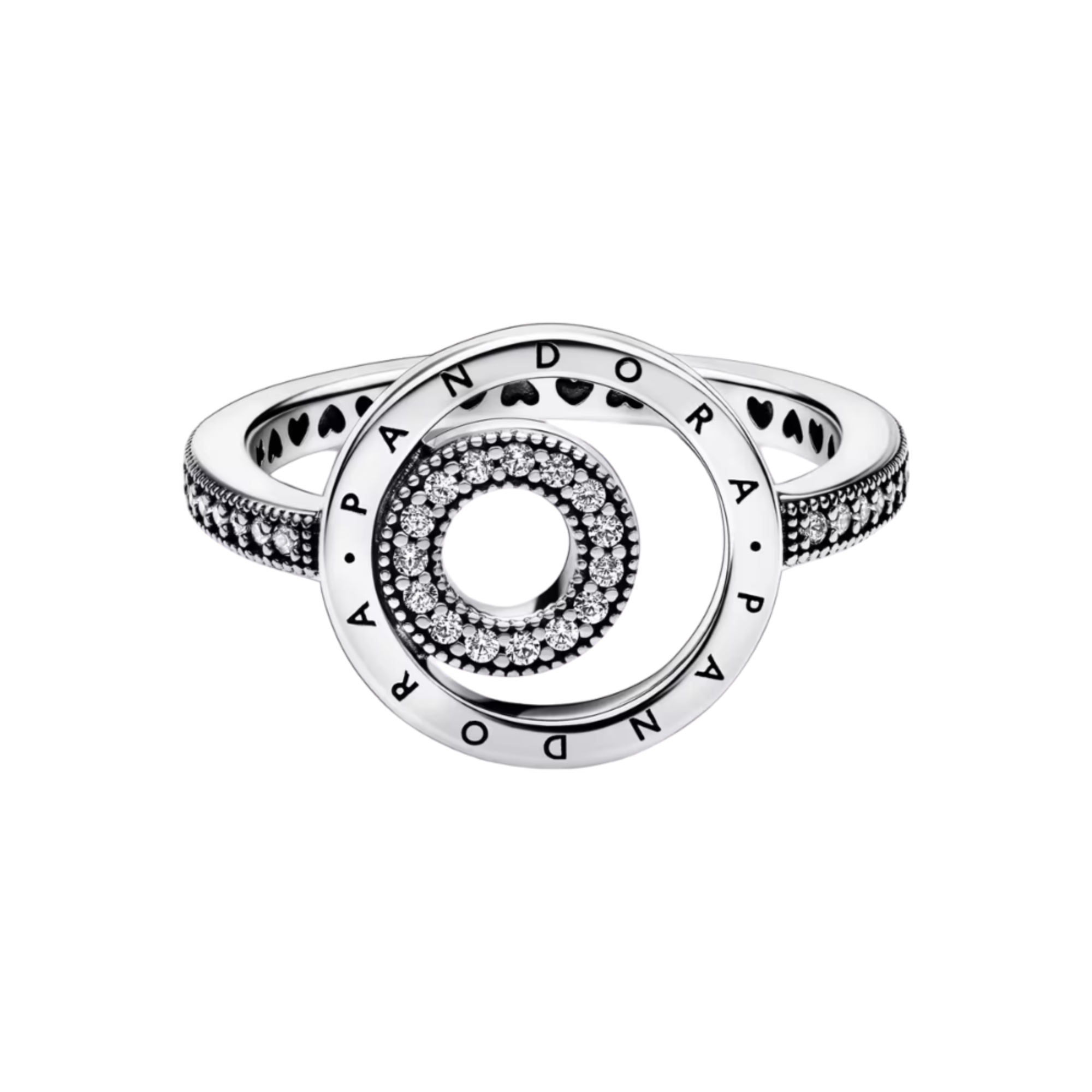 Anillo Pandora Signature Logo Círculos Pavé  - Bijuvera