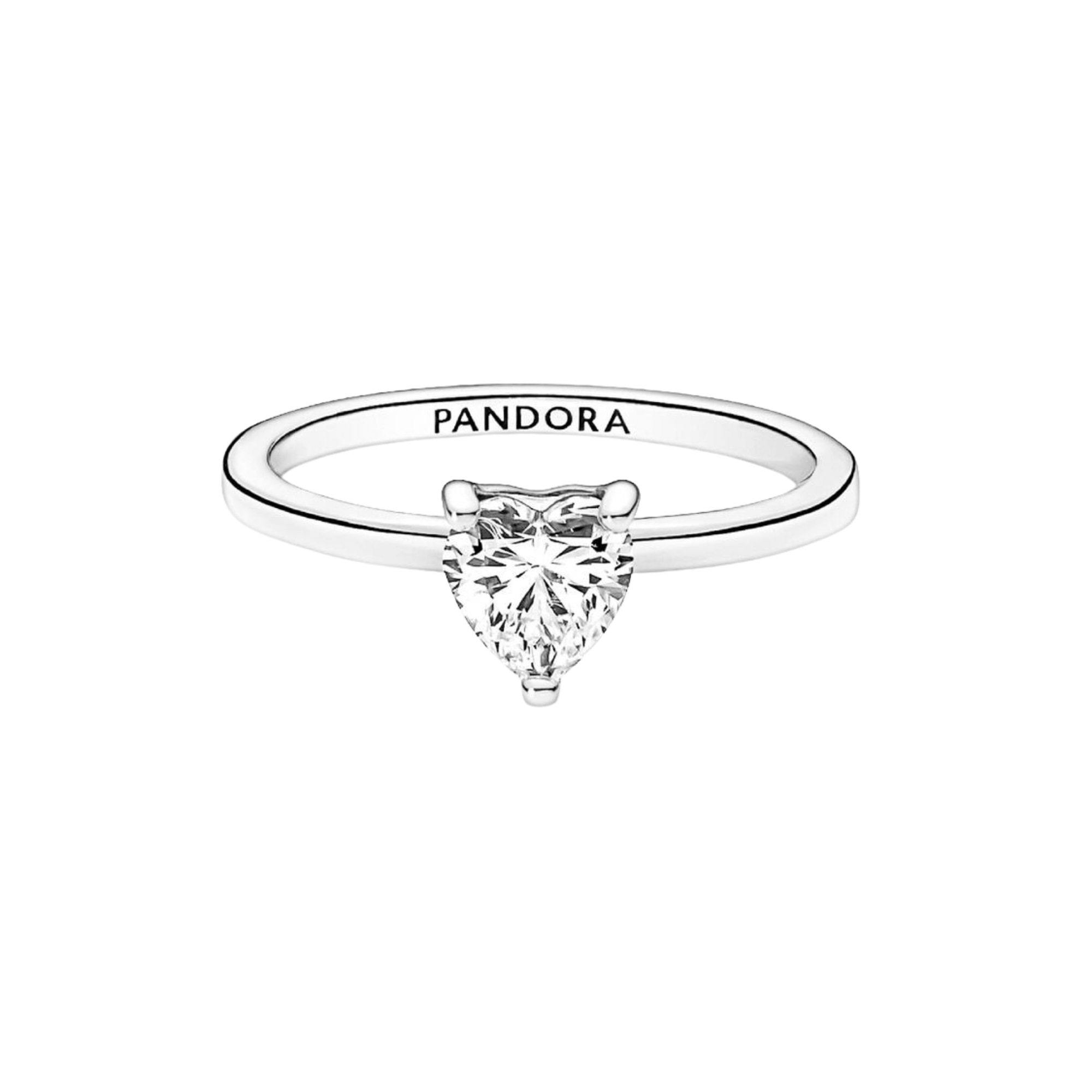 Anillo Pandora Solitario Corazón Brillante  - Bijuvera