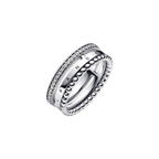 Anello Pandora con pavé e perline con logo Signature - Bijuvera
