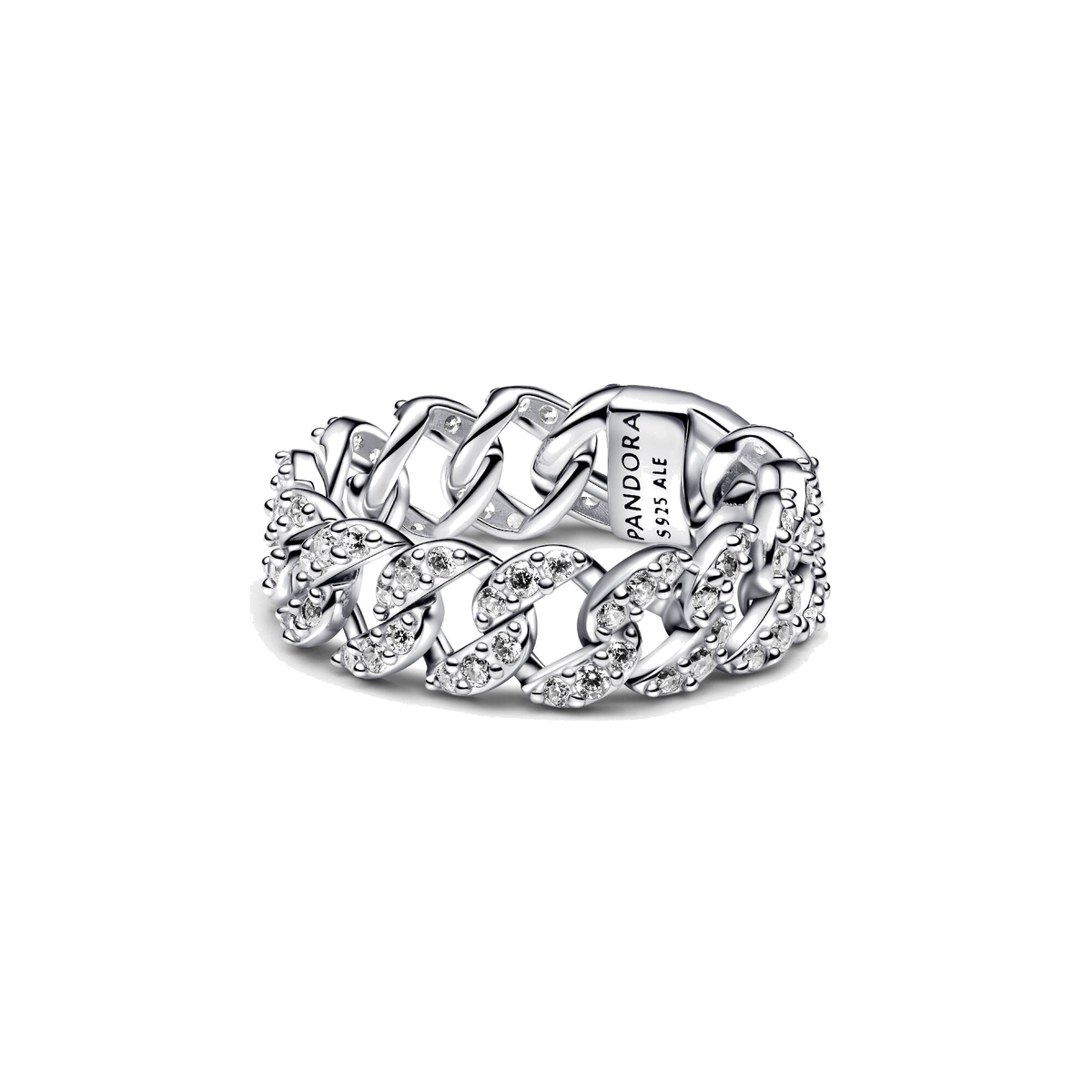 Anillo Pandora Cadena Cubana en Pavé - Bijuvera