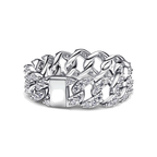Anillo Pandora Cadena Cubana en Pavé - Bijuvera