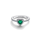 Anillo Pandora Corazón Elevado Verde - Bijuvera
