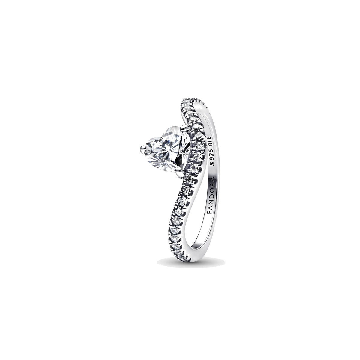 Anillo Pandora Corazón Ondulado en Pavé - Bijuvera