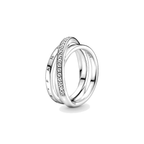 Anillo Pandora Cruzado Triple Alianza en Pavé - Bijuvera