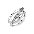 Anillo Pandora Cruzado Triple Alianza en Pavé - Bijuvera