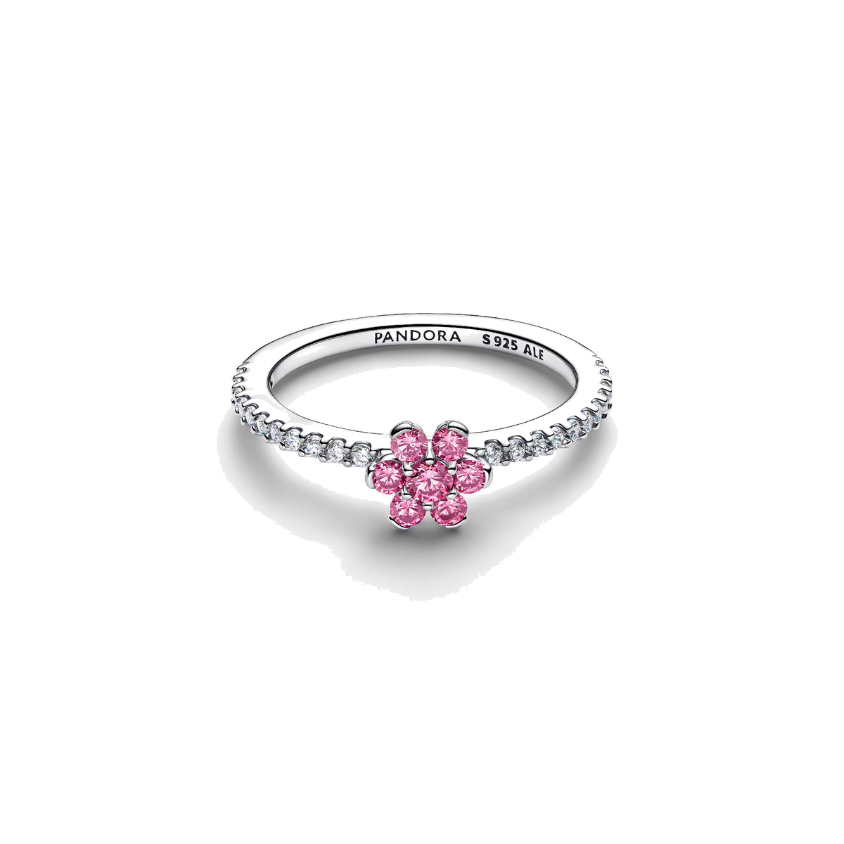 Anillo Pandora Flor Brillante Rosa - Bijuvera