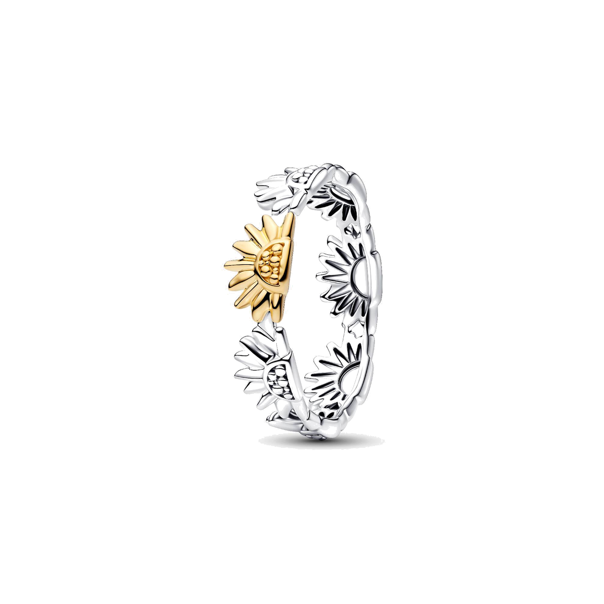 Anillo Pandora Girasol en Dos Tonos - Bijuvera