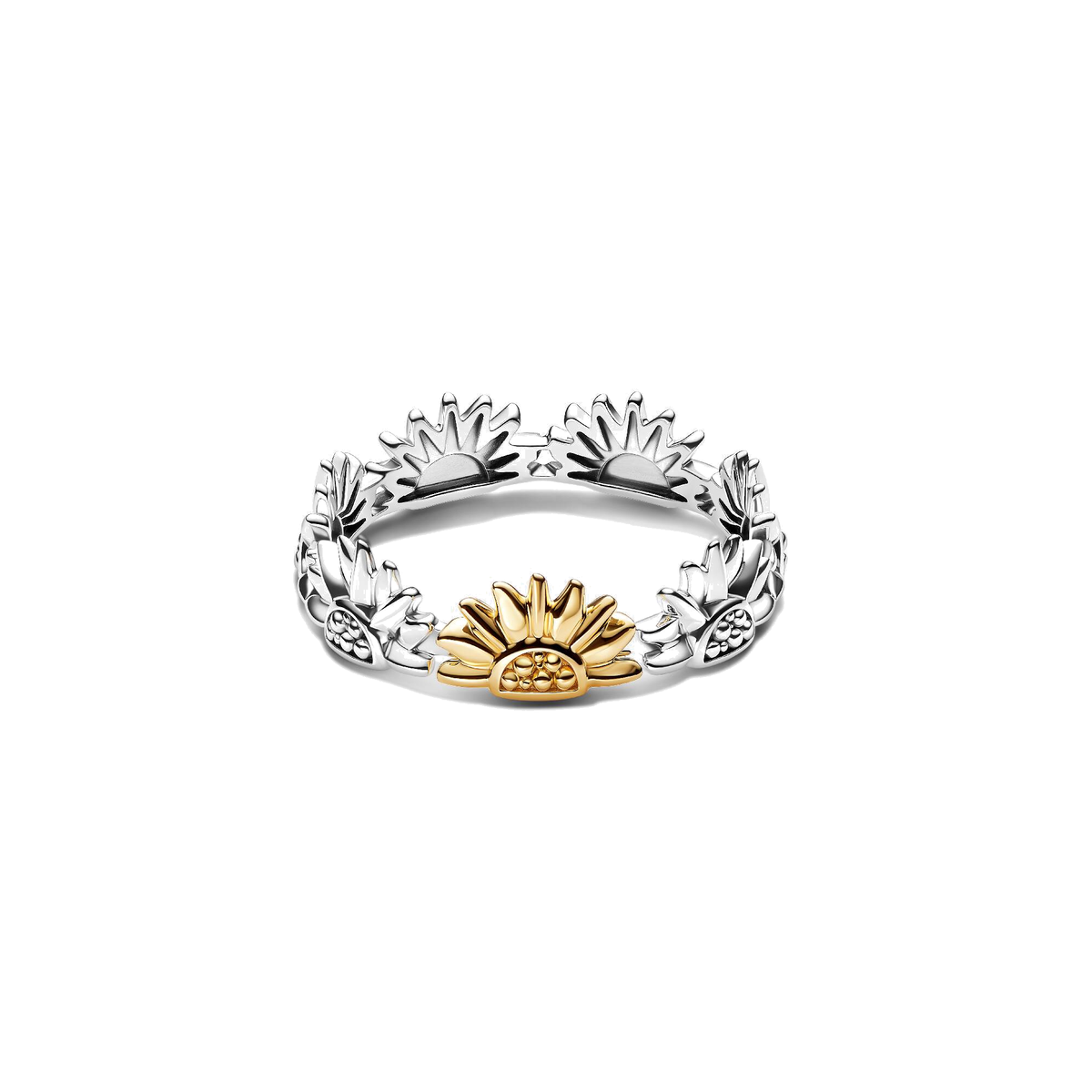Anillo Pandora Girasol en Dos Tonos - Bijuvera