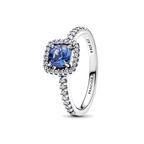 Anillo Pandora Halo Azul Cuadrado Brillante - Bijuvera