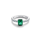 Anillo Pandora Halo Rectangular Verde Brillante - Bijuvera