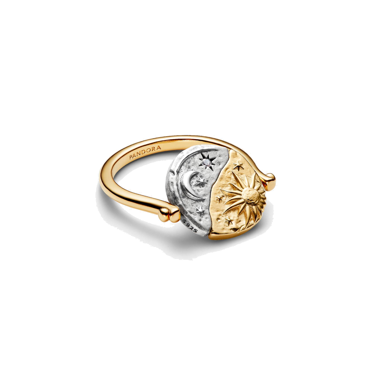 Anillo Pandora Medallón Reversible Sol y Luna - Bijuvera