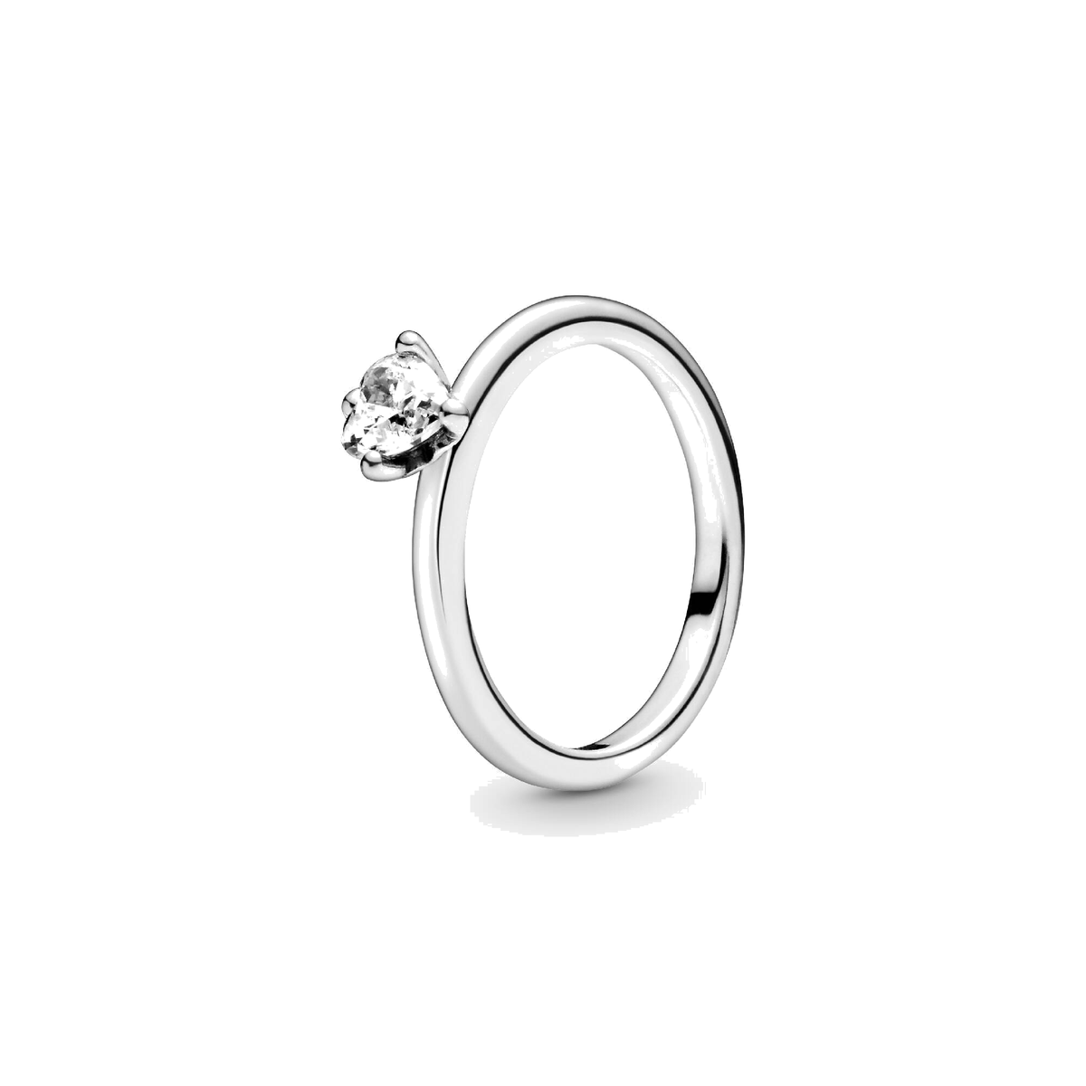 Anillo Pandora Solitario Corazón Transparente - Bijuvera