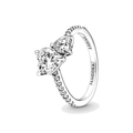 Anillo Pandora con un recubrimiento de Color oro Corazón Doble Brillante - Bijuvera