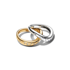 Anillo Pandora s Combinables Forma Orgánica en Dos Tonos - Bijuvera