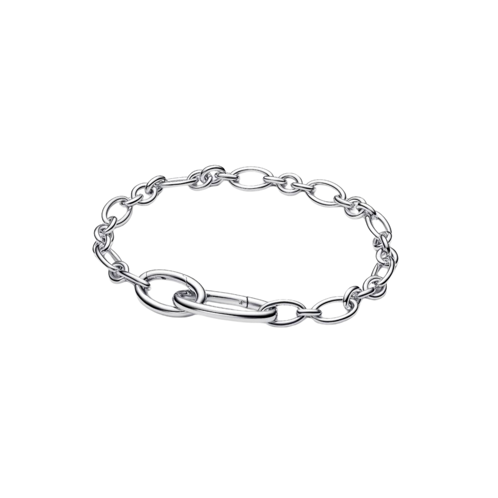 Pulsera Pandora de Cadena de Eslabones Link Ovalado que se abre en color Plata - Bijuvera
