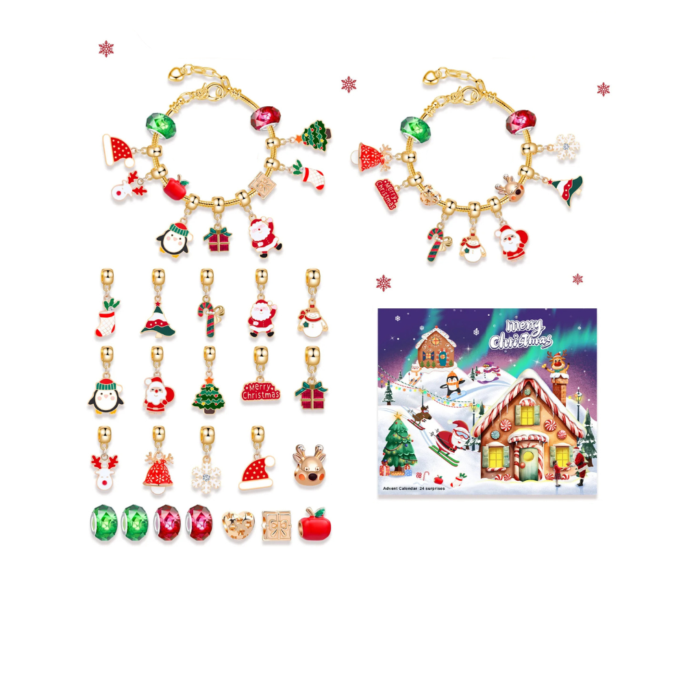 Adventskalender Disney Sieraden - Kerstthema Type 2 Armband en Charms - Bijuvera
