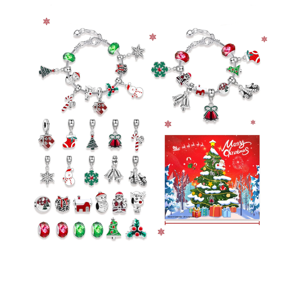 Adventskalender Disney Sieraden - Kerstthema Type 5 Armband en Charms - Bijuvera