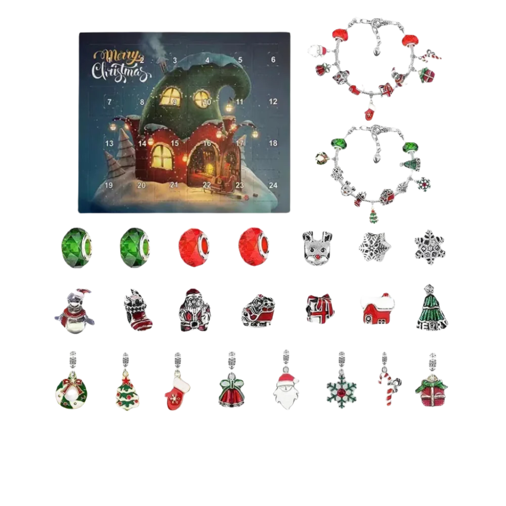 Adventskalender Disney Sieraden - Kerstthema Type 8 Armband en Charms - Bijuvera