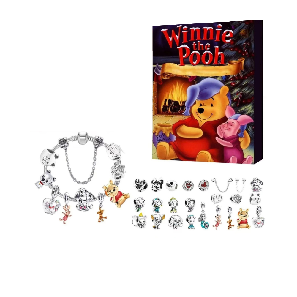 Adventskalender Disney Sieraden - Winnie The Pooh Armband en Charms Bijuvera