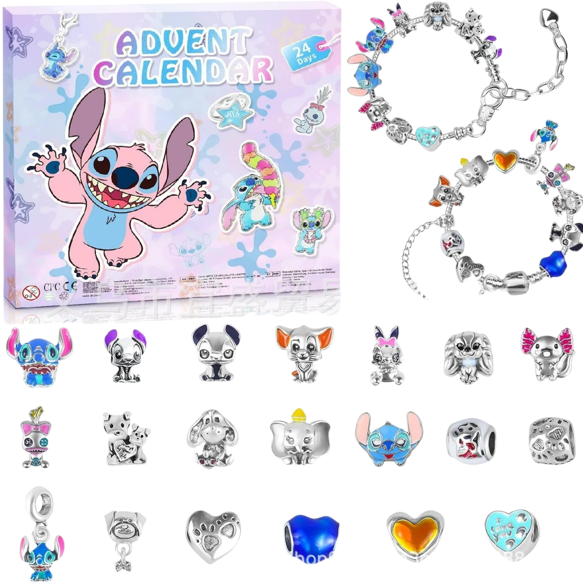 Adventskalender Disney Sieraden – Stitch Thema Type 9 met Armband en Charms