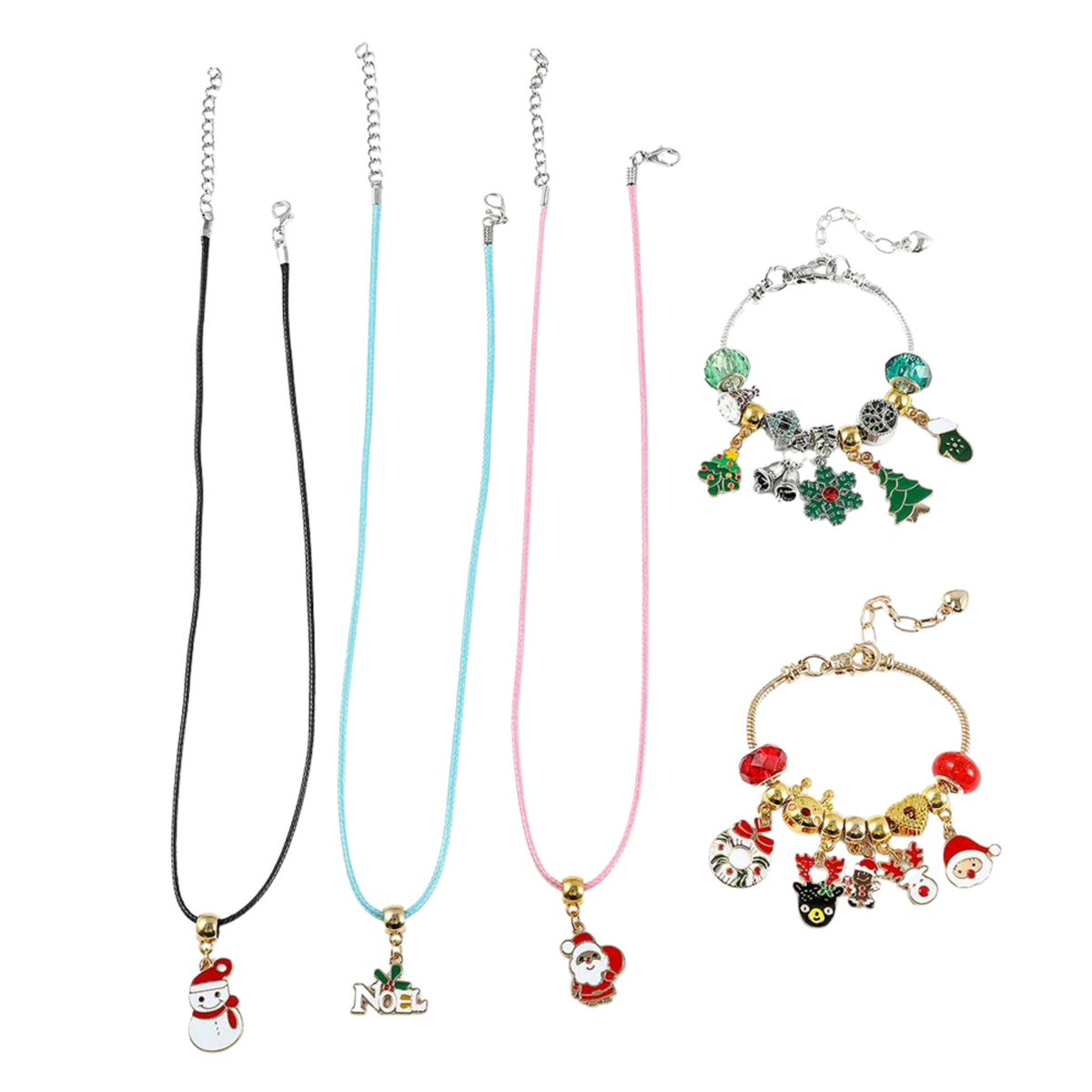 Calendrier de l'Avent Bijoux – Thématique Noël Type 12 avec Bracelets, Pendentifs et Accessoires
