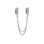 Pandora Safety Chain Charm Sparkling Safety Chain Bead - Bijuvera