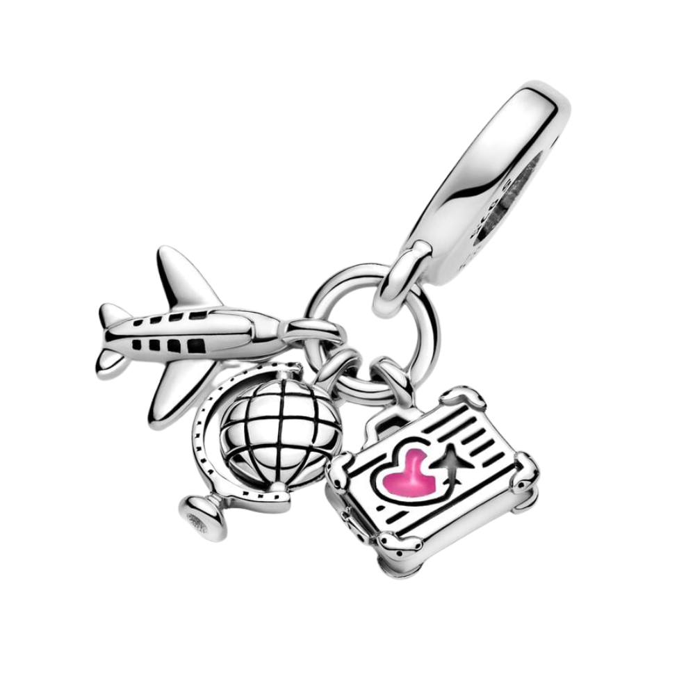 Charm Colgante Avión, Globo y Maleta - Bijuvera