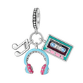 Charm Pandora Pendentif Double Croche, Casques de Musique et Cassette - Bijuvera