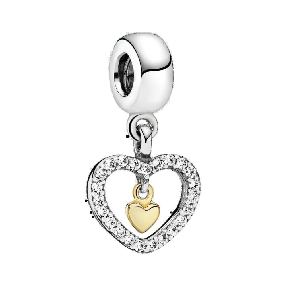 Charm Colgante Corazón Doble Resplandeciente - Bijuvera