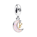 Charm Pandora Colgante Luna y Llave en Dos Tonos - Bijuvera