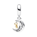 Charm Pandora Colgante Luna y Llave en Dos Tonos - Bijuvera