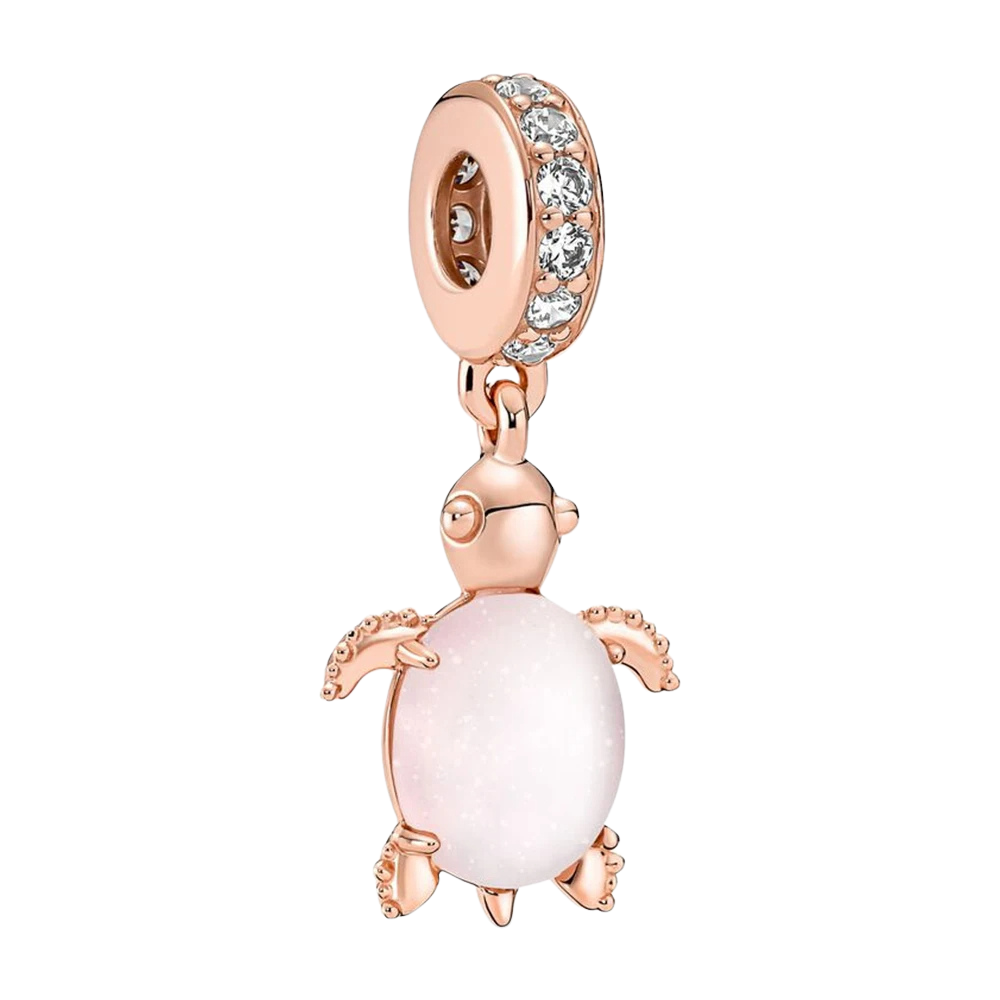 Charm Colgante Tortuga Marina en Color Oro Rosa - Bijuvera