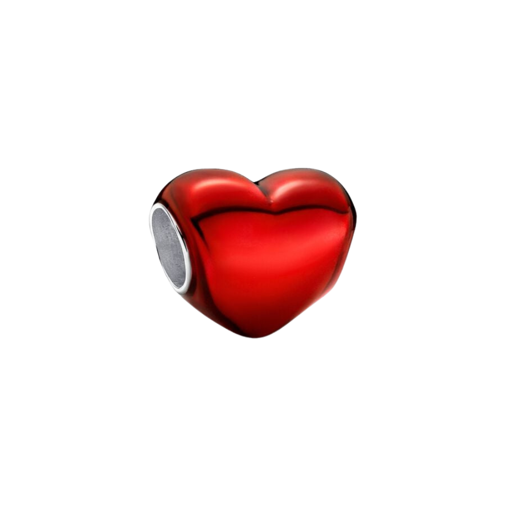 Charm  Corazón Rojo Metálico - Bijuvera