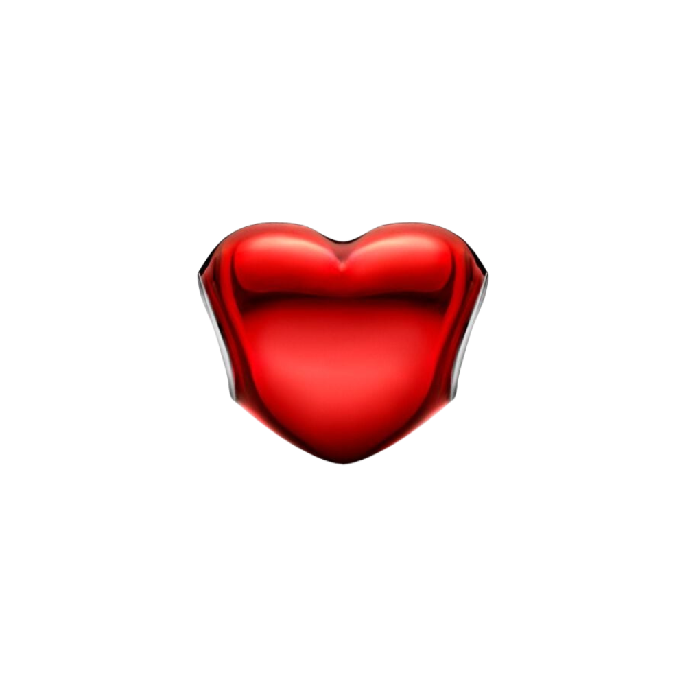 Charm  Corazón Rojo Metálico - Bijuvera