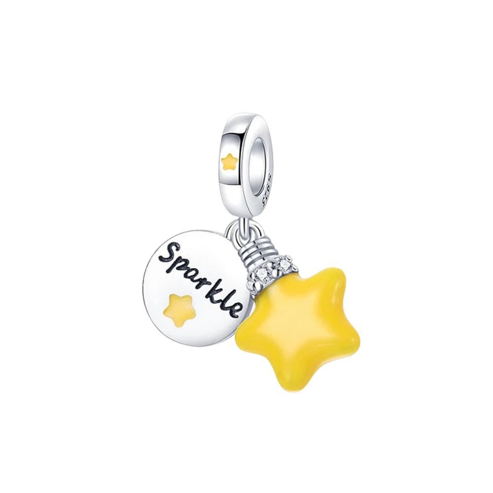 Charm Pandora Estrella Amarilla que se Ilumina "Sparkle" - Bijuvera