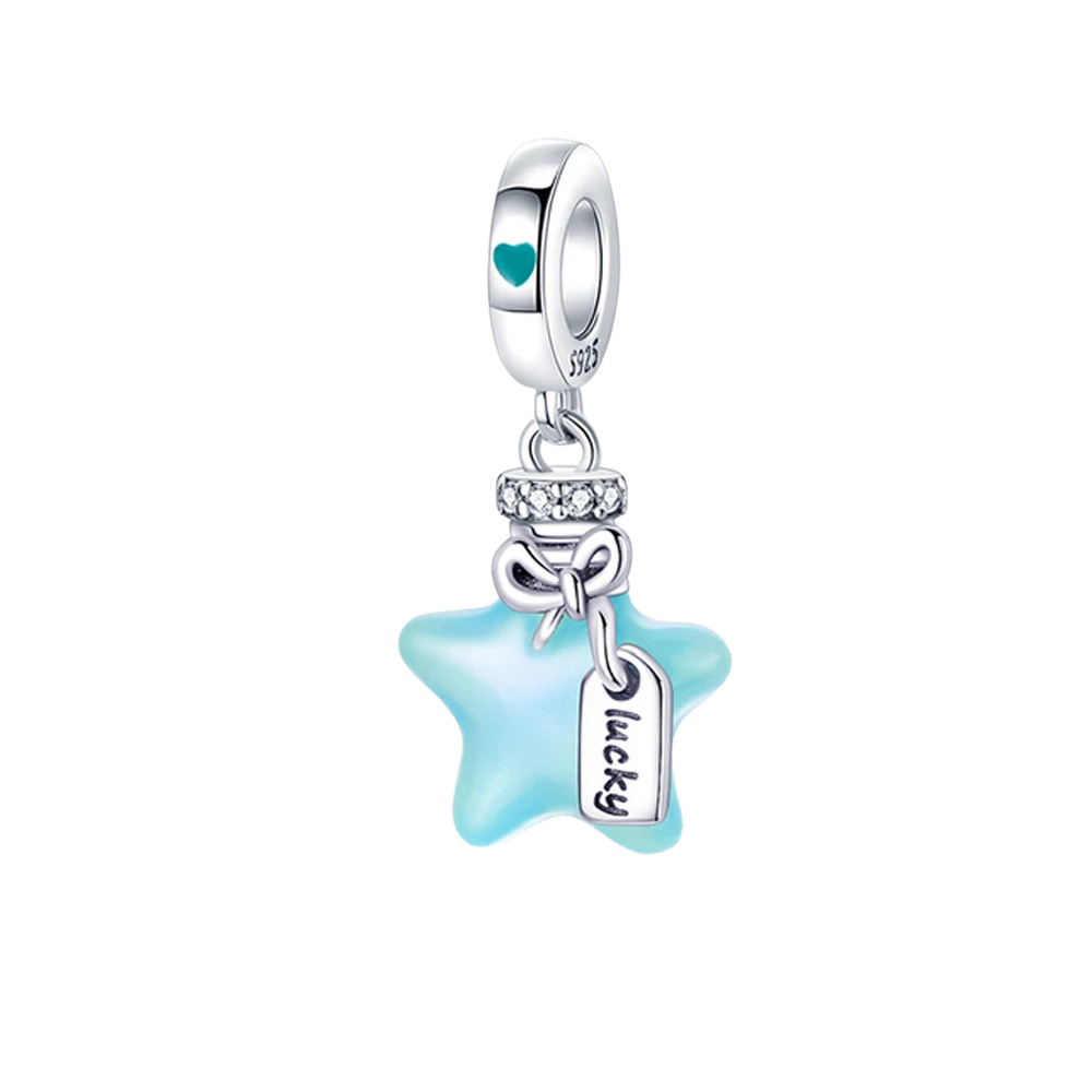 Charm Pandora Estrella Azul que se Ilumina "Lucky" - Bijuvera